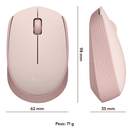 Mouse Inalambrico Logitech M170 Rosado Color Rosa 8