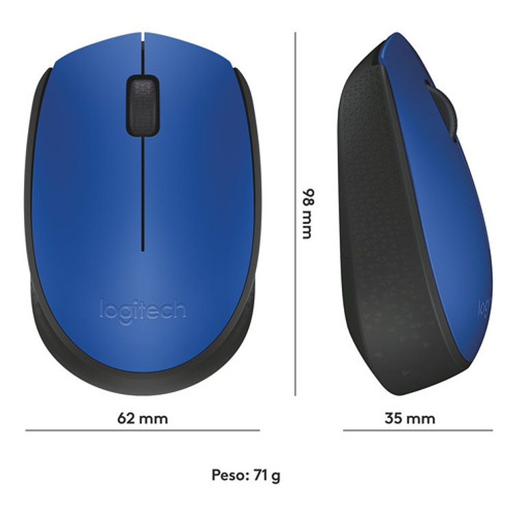 Mouse Inalambrico Logitech M170 Azul 8