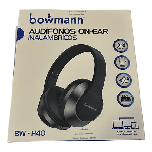 Audífonos On Ear Bowmann Con 8 Horas De Autonomía Bw-h40 Negro 4