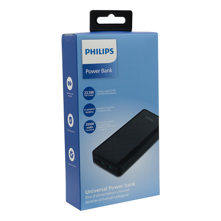 Powerbank Philips 20k Mah 22.5 Fast Chg Usb-c Dlp8790hb/95 Color Negro 5