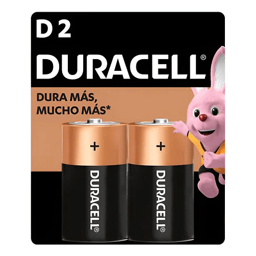 Pila Duracell Tipo D, (2 Pilas, Batería Grande, Dura Más) 1
