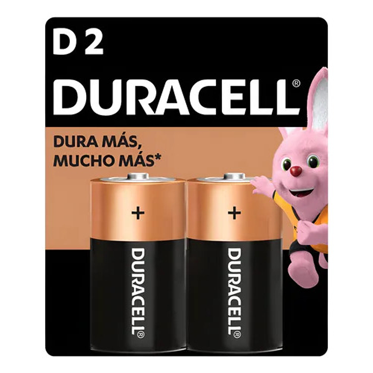 Pila Duracell Tipo D, (2 Pilas, Batería Grande, Dura Más) 1
