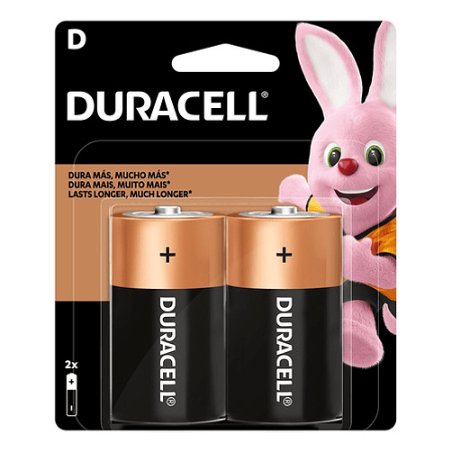 Pila Duracell Tipo D, (2 Pilas, Batería Grande, Dura Más) 2
