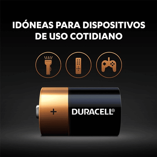 Pila Duracell Tipo D, (2 Pilas, Batería Grande, Dura Más) 3