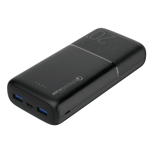 Bateria Externa De Carga Rápida 20w 20.000 Mah Dusted Negra Color Negro 1