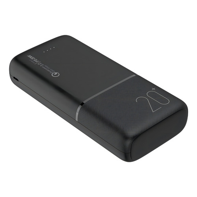 Bateria Externa De Carga Rápida 20w 20.000 Mah Dusted Negra Color Negro 2