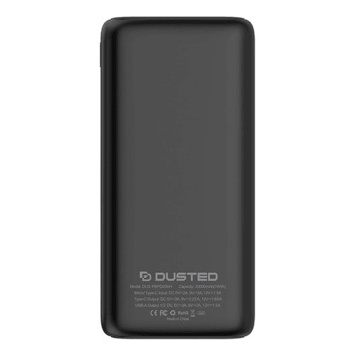Bateria Externa De Carga Rápida 20w 20.000 Mah Dusted Negra Color Negro 3