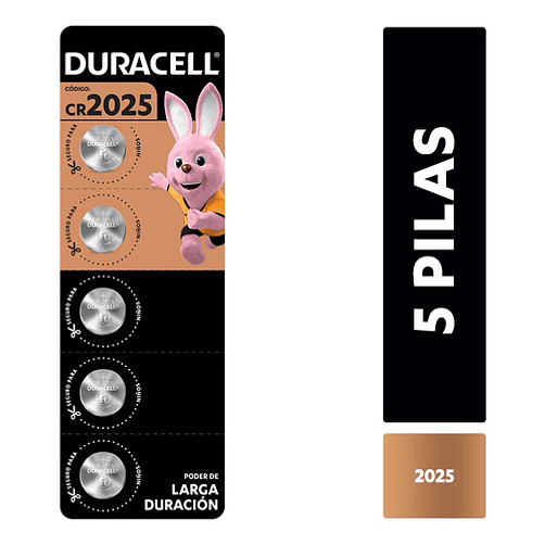 Pila Botón Duracell Cr2025 Tira X 5 Unidades 1