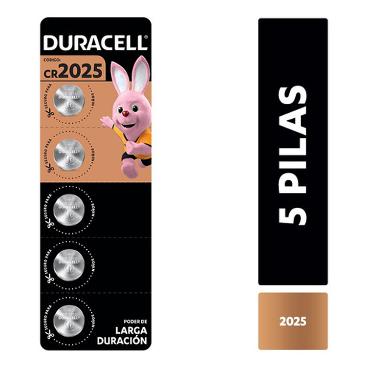 Pila Botón Duracell Cr2025 Tira X 5 Unidades 1