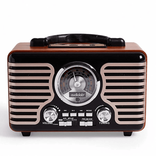 Radio Parlante Retro Vintage Am Fm Bluetooth Audiolab 2