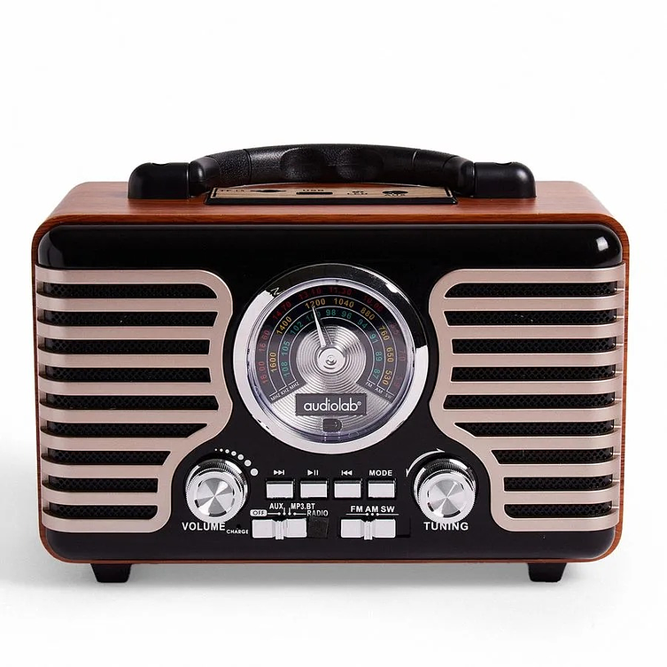 Radio Parlante Retro Vintage Am Fm Bluetooth Audiolab 2