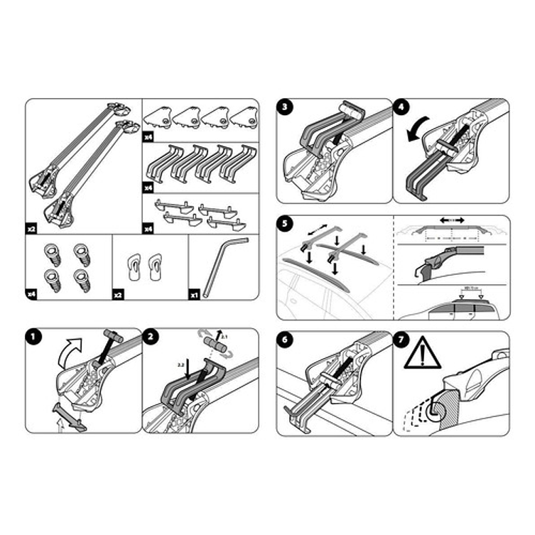 Barra Porta Equipaje Suv Modula Ovalbar Riel Cerrado Plata 6