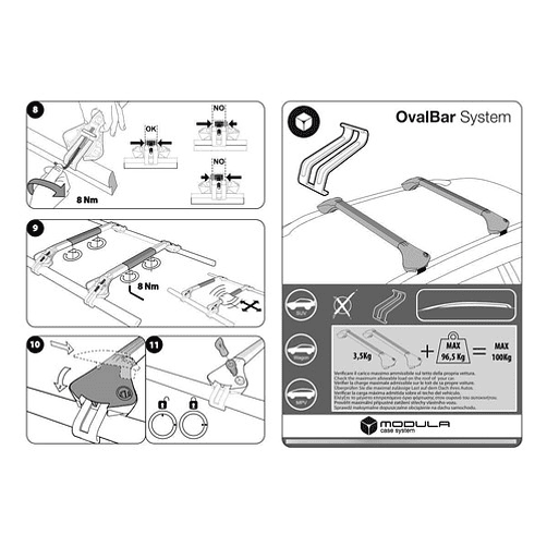 Barra Porta Equipaje Suv Modula Ovalbar Riel Cerrado Plata 7