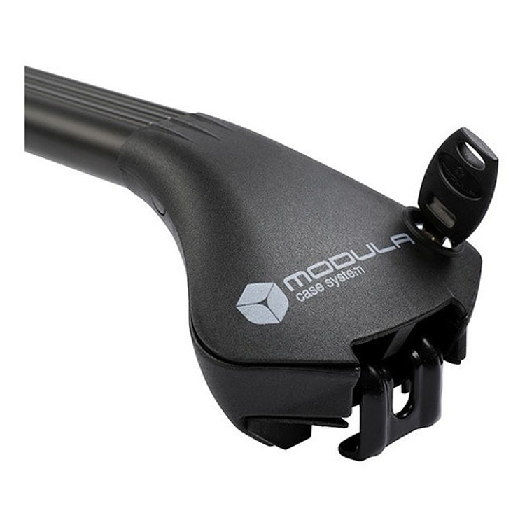 Barra Porta Equipaje Aluminio Modula Oval Bar Riel Cerrado Negro 1