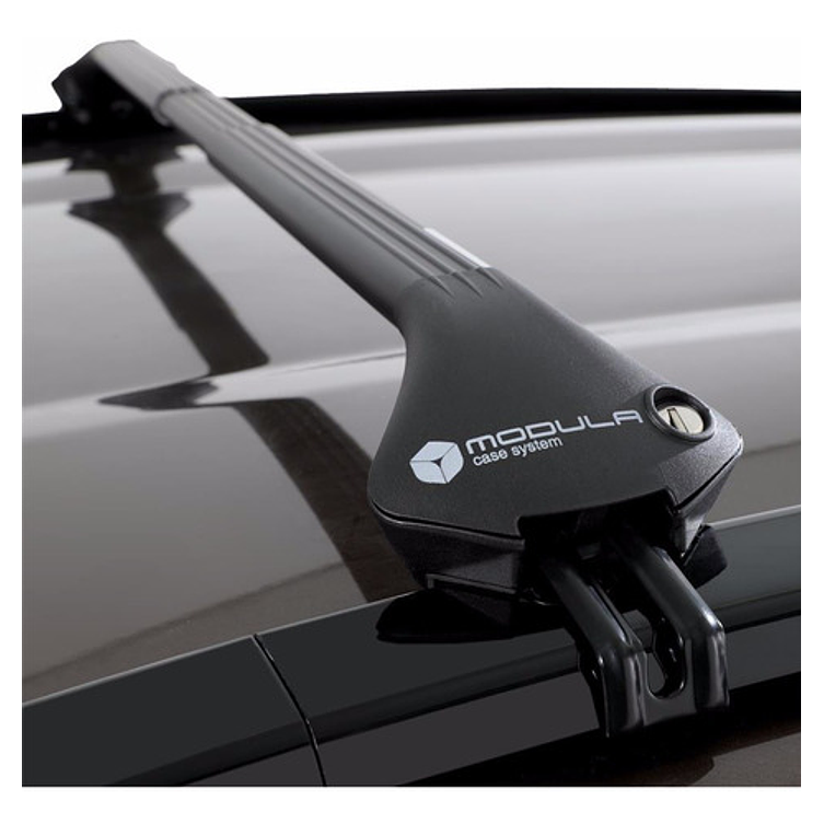 Barra Porta Equipaje Aluminio Modula Oval Bar Riel Cerrado Negro 2