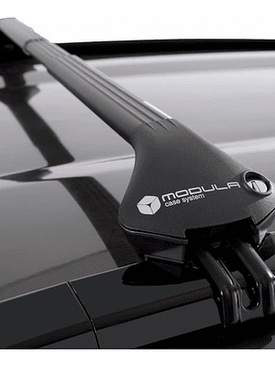 Barra Porta Equipaje Aluminio Modula Oval Bar Riel Cerrado Negro