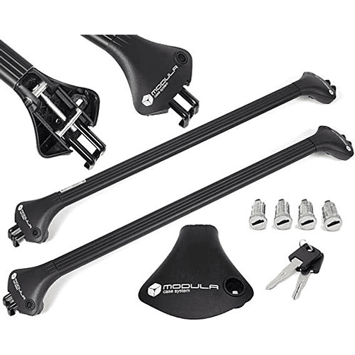 Barra Porta Equipaje Aluminio Modula Oval Bar Riel Cerrado Negro 5