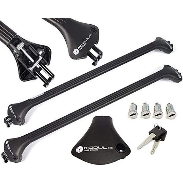 Barra Porta Equipaje Aluminio Modula Oval Bar Riel Cerrado Negro 5