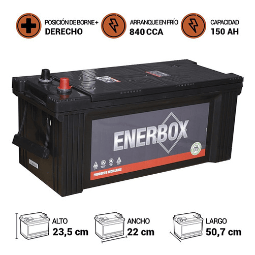 Batería Enerbox Mf160g51 150ah 840cca Derecho 3