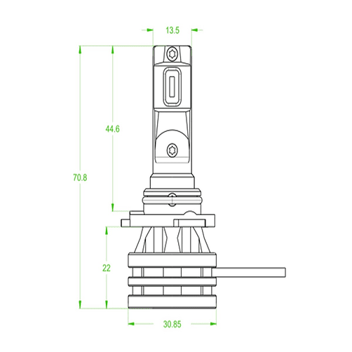 Set de Ampolletas LED HB3/9005 de 12/24v y 25w 6000lm M2 Base P20d 3