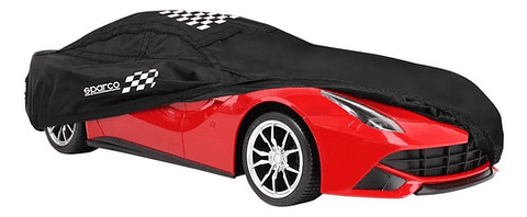 Funda Cubre Auto Sparco Negra Racing Universal Spc2000s Negro