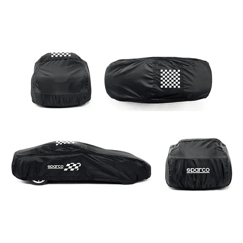 Funda Cubre Auto Sparco Negra Racing Universal Spc2000s Negro 2