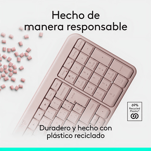 Teclado Inalámbrico Bluetooth Logitech K250 Rosado Rosa Español España 6