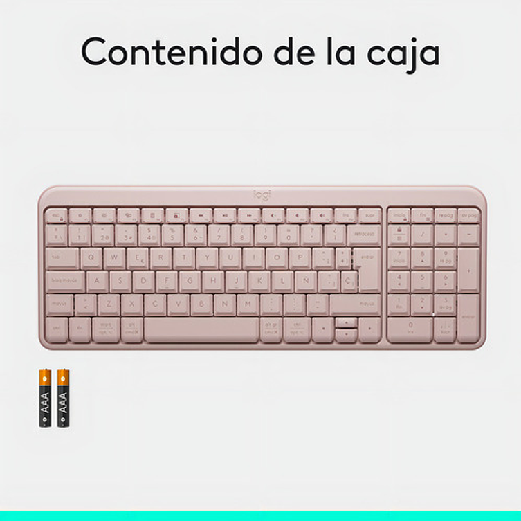 Teclado Inalámbrico Bluetooth Logitech K250 Rosado Rosa Español España 8