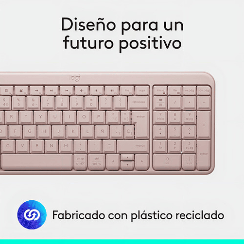 Teclado Inalámbrico Bluetooth Logitech K250 Rosado Rosa Español España 9