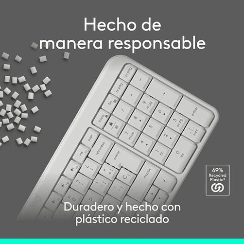Teclado Inalámbrico Bluetooth Logitech K250 Blanco Blanco Español España 6