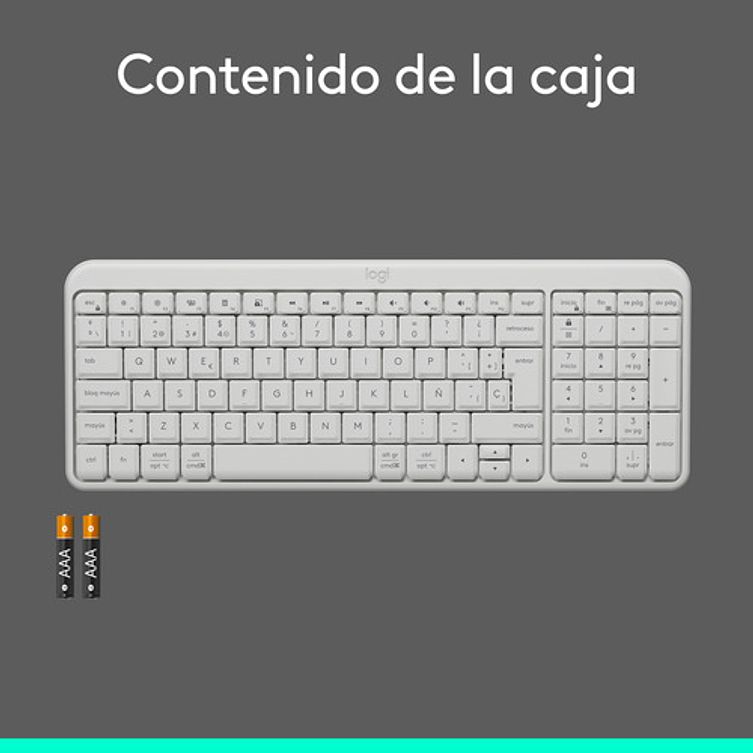 Teclado Inalámbrico Bluetooth Logitech K250 Blanco Blanco Español España 8