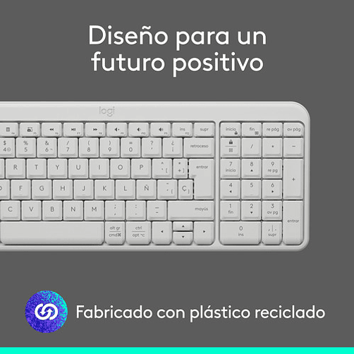 Teclado Inalámbrico Bluetooth Logitech K250 Blanco Blanco Español España 9