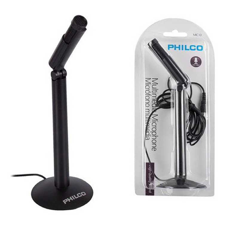 Micrófono Philco Mic-10 Para Pc Plug 3.5mm Color Negro 1
