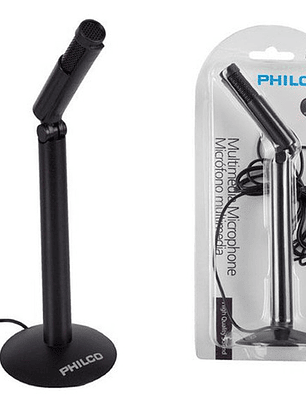 Micrófono Philco Mic-10 Para Pc Plug 3.5mm Color Negro