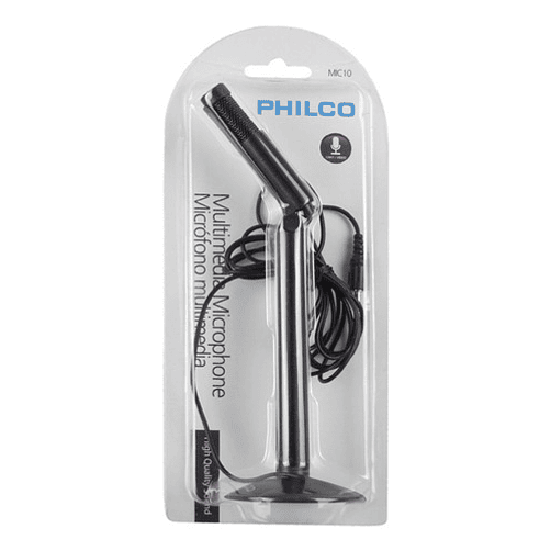 Micrófono Philco Mic-10 Para Pc Plug 3.5mm Color Negro 3