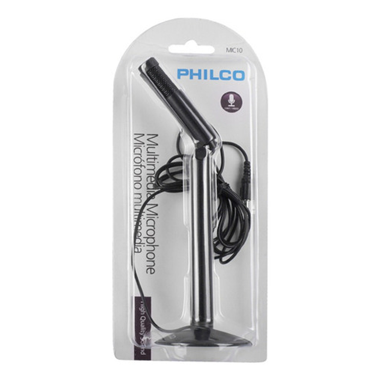 Micrófono Philco Mic-10 Para Pc Plug 3.5mm Color Negro 3