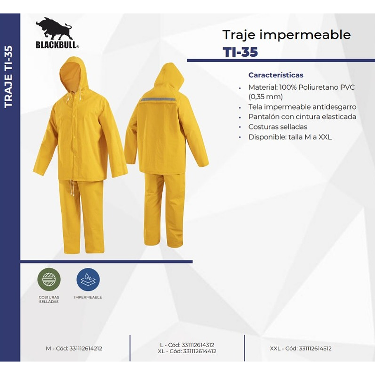 Traje Impermeable Para El Agua De 2 Piezas Black Bull  3