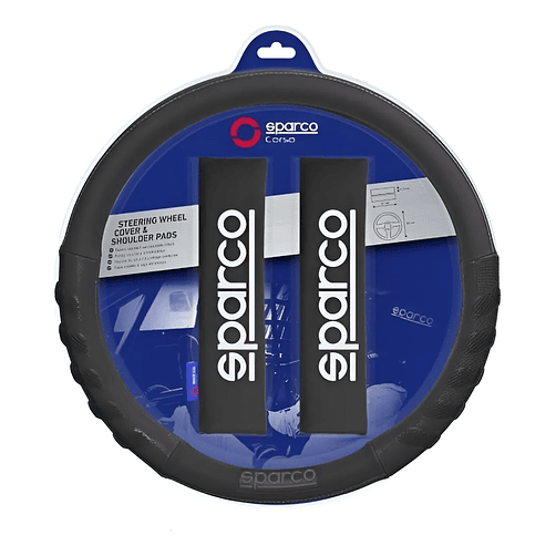 Set Cubre Volante + Cinturon Auto Sparco Universal Sps107 1