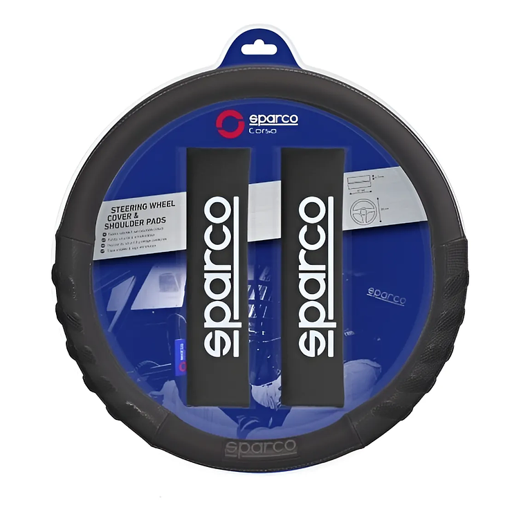 Set Cubre Volante + Cinturon Auto Sparco Universal Sps107 1