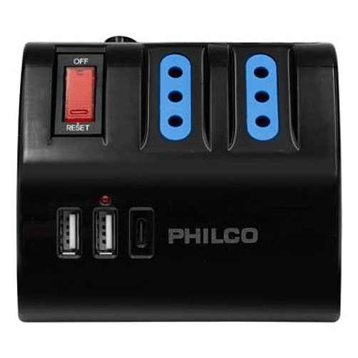 Extensión Alargador Ac/usb-c 3.0 Philco 2044N Negro 1