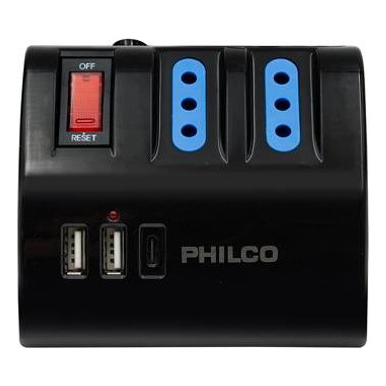 Extensión Alargador Ac/usb-c 3.0 Philco 2044N Negro 1