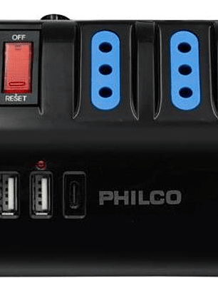 Extensión Alargador Ac/usb-c 3.0 Philco 2044N Negro