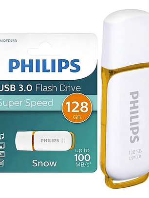 Pendrive Philips Snow 128gb Usb 3.0 Flash Speed Blanco