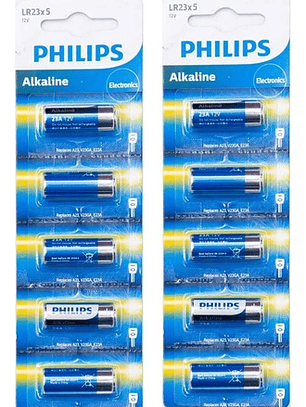 Pila 23a Philips Power Alkaline Lr23p5b/97 5 Unidades