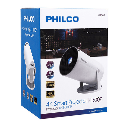 Proyector Android H300p Philco Usb Hdmi Smart 4k Compatible Blanco 1