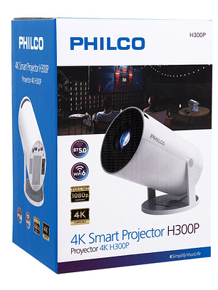 Proyector Android H300p Philco Usb Hdmi Smart 4k Compatible Blanco