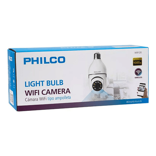 Cámara Seguridad Cctv Wifi Tipo Ampolleta 2mp W9120, Philco Color Blanco 1