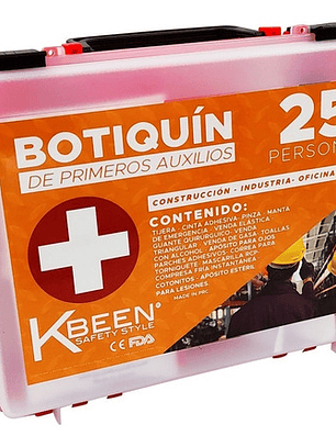 Botiquín Primeros Auxilios Kbeen 25 Personas Emergencia Portátil 27cm