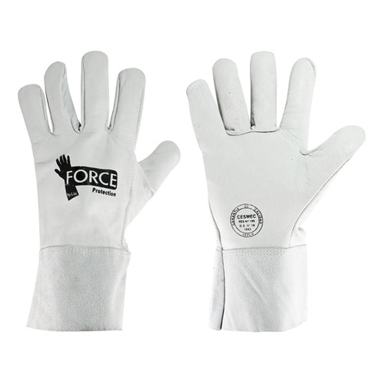Guante De Cabritilla L-130 Electricista Talla Única Force Blanco 3