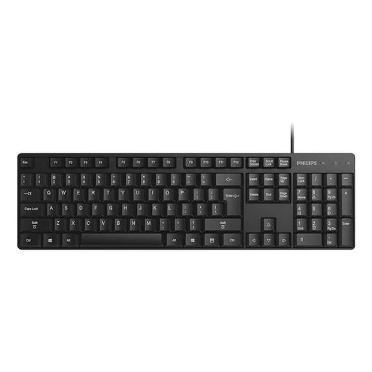 Teclado Qwerty Philips K254 Usb 104 Teclas 1.5m Cable Negro Español Latinoamérica 1